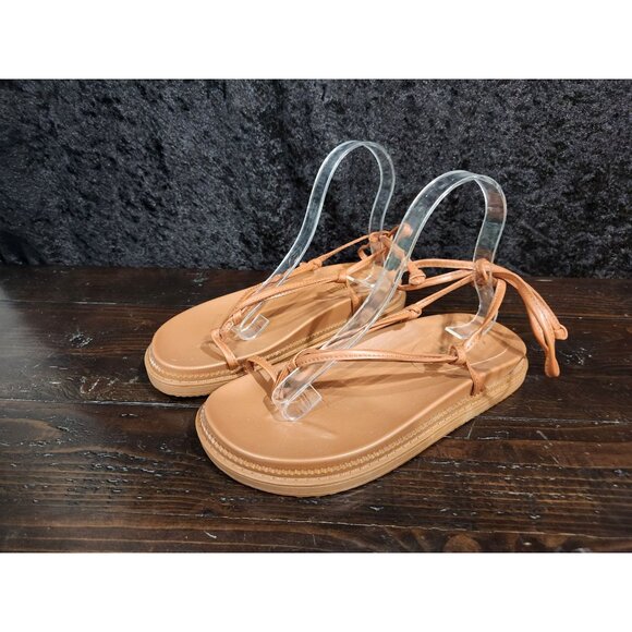 NEW Nine West Sarest 3 Brown Open Toe Strappy Sandal/Sz. 7M - Picture 1 of 9